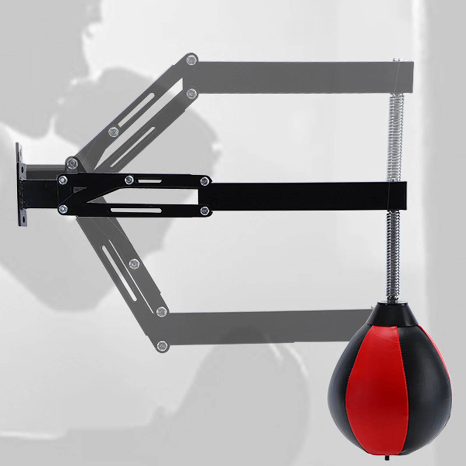 Speed Bag Height Adjustable Heavy Duty PU Leather Wall Mount Boxing Punching Bag for Sports Training Sanda Sparring Gym