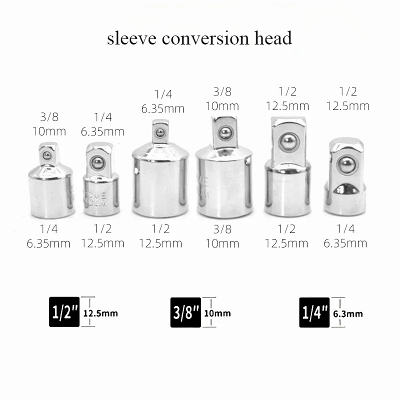 Metal Sleeve Conversion Head Tool Parts Multiple Specifications Universal Head/Wind Batch Connect Rod/Metal Flexible Shaft Tools