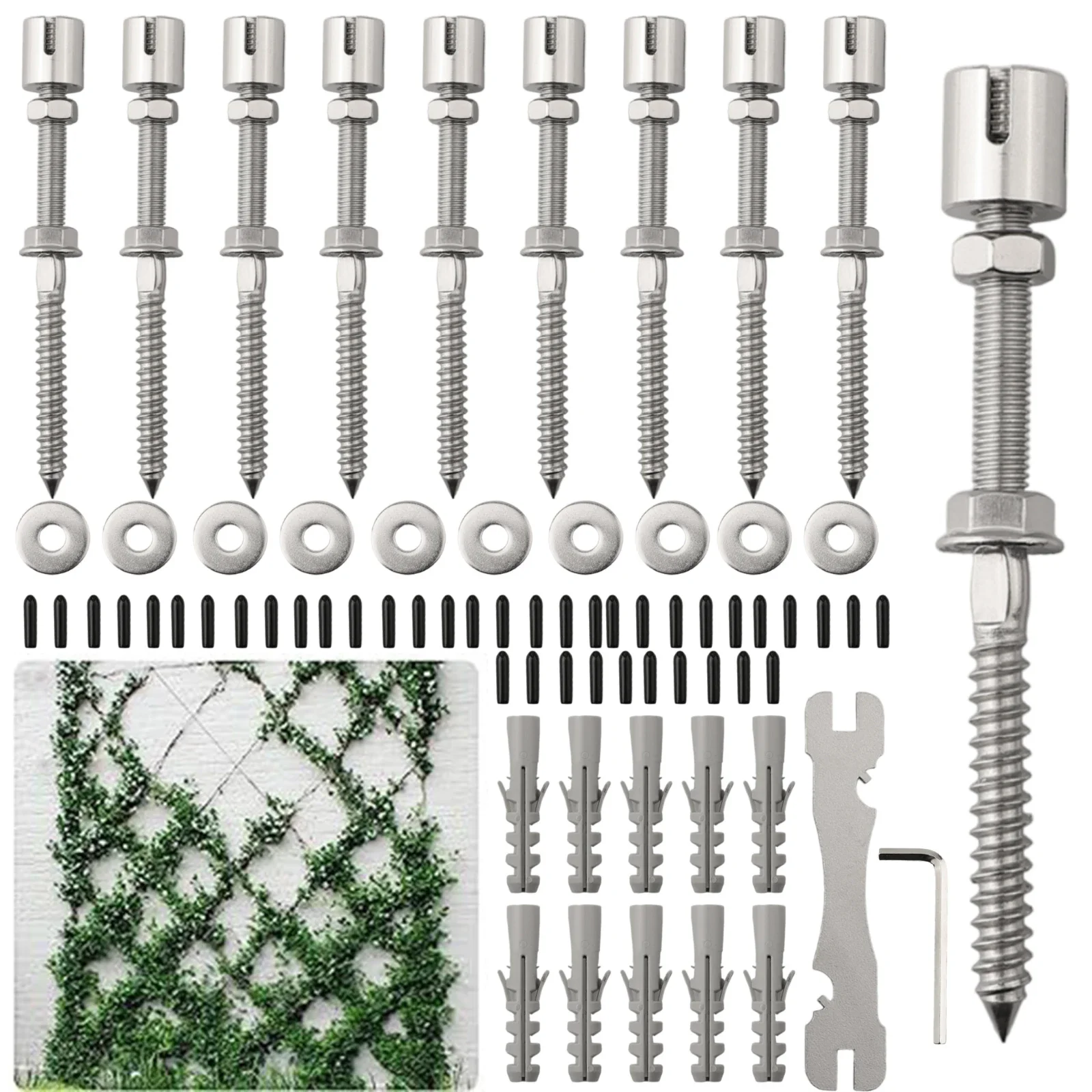 Easy Installation Stainless Steel Wall Trellis Kit Durable Climbing Plant Trellis Set For Enhanced Air Circulation