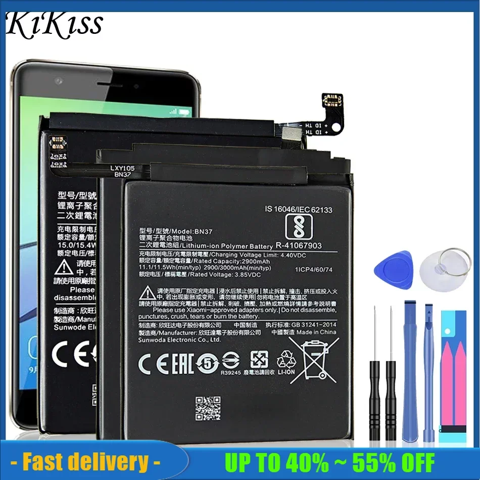 Battery For Xiaomi Redmi Note 2 3 4 4X 5 5A 6 7 Pro Model BM42 BM45 BM46 BN31 BN41 BN43 BN45 BN48 BN4A BM 46 BN 31 41 43 45 48