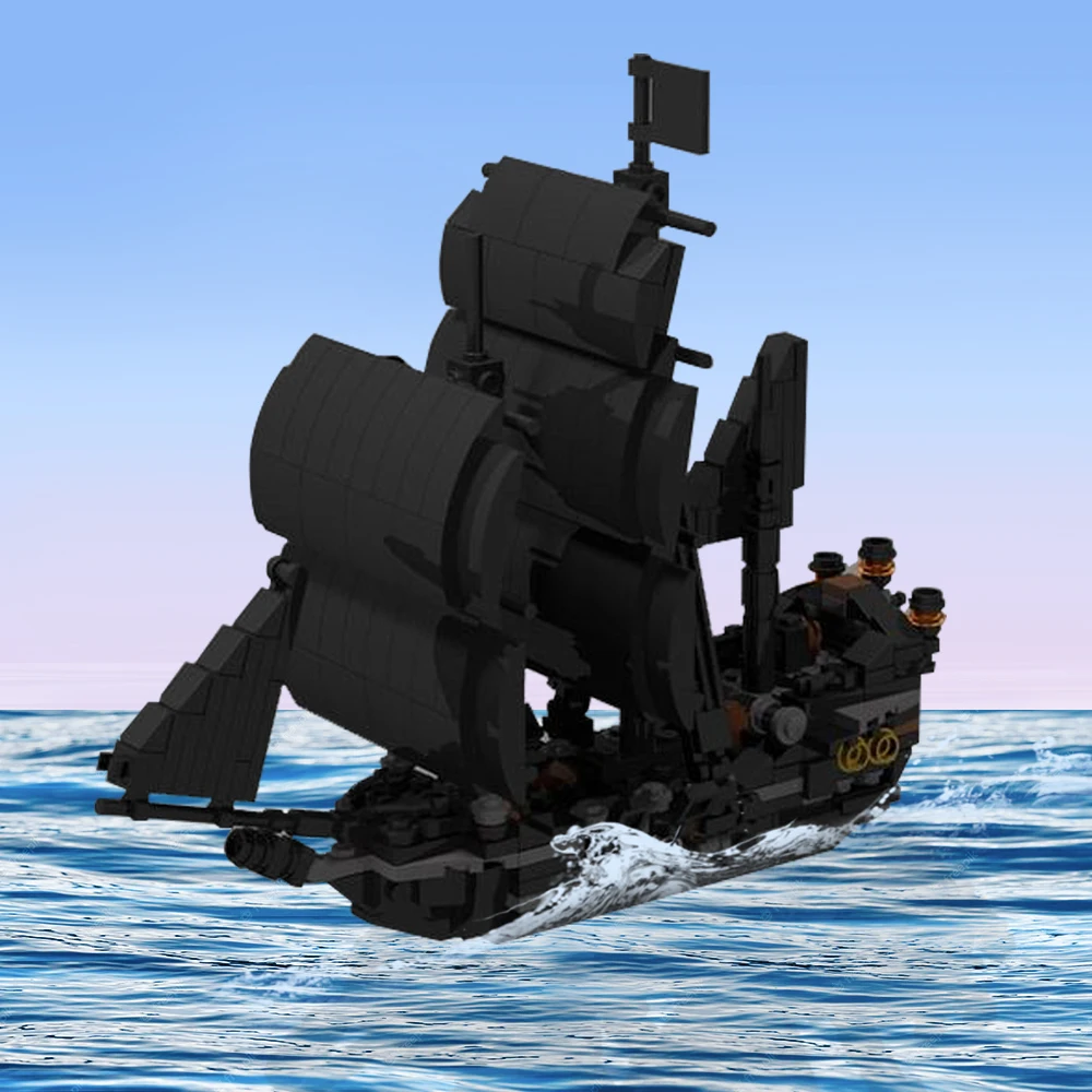 

Gobricks MOC Marine Mini Ships The Black Pearls 4184 Building Block set Warship Model Education Brick Toys for Children Boy Gift