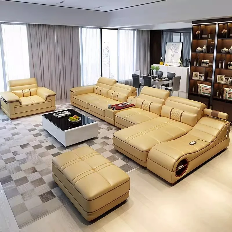 

Tatami recliner leather sofa, simple modern living room