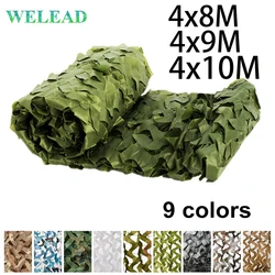 Welead 4x8M 4x9M 4x10M Reinforced Camouflage Nets White for Garden Shadow Tarpaulin Carport Awning Hiding Mesh 8*4M