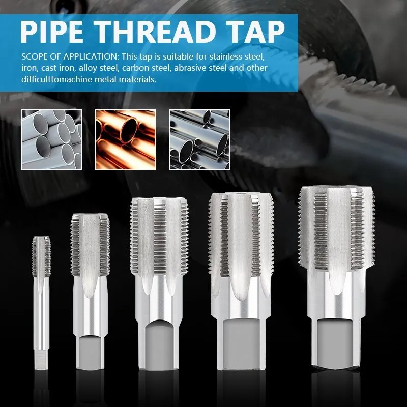 CMCP HSS Taper Pipe Tap G1/8 1/4 3/8 3/4 1/2 BSP Metal Screw Thread Cutting Tools Taper Tap Pipe