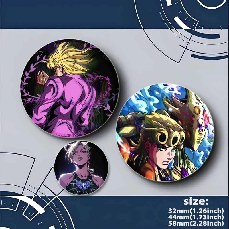 Anime Jojo\'s Bizarre Adventure Brooch JOLYNE CUJOH FF Kujo Jotaro Pin Cartoon Cosplay Badge for Clothes Backpack Decoration Gift