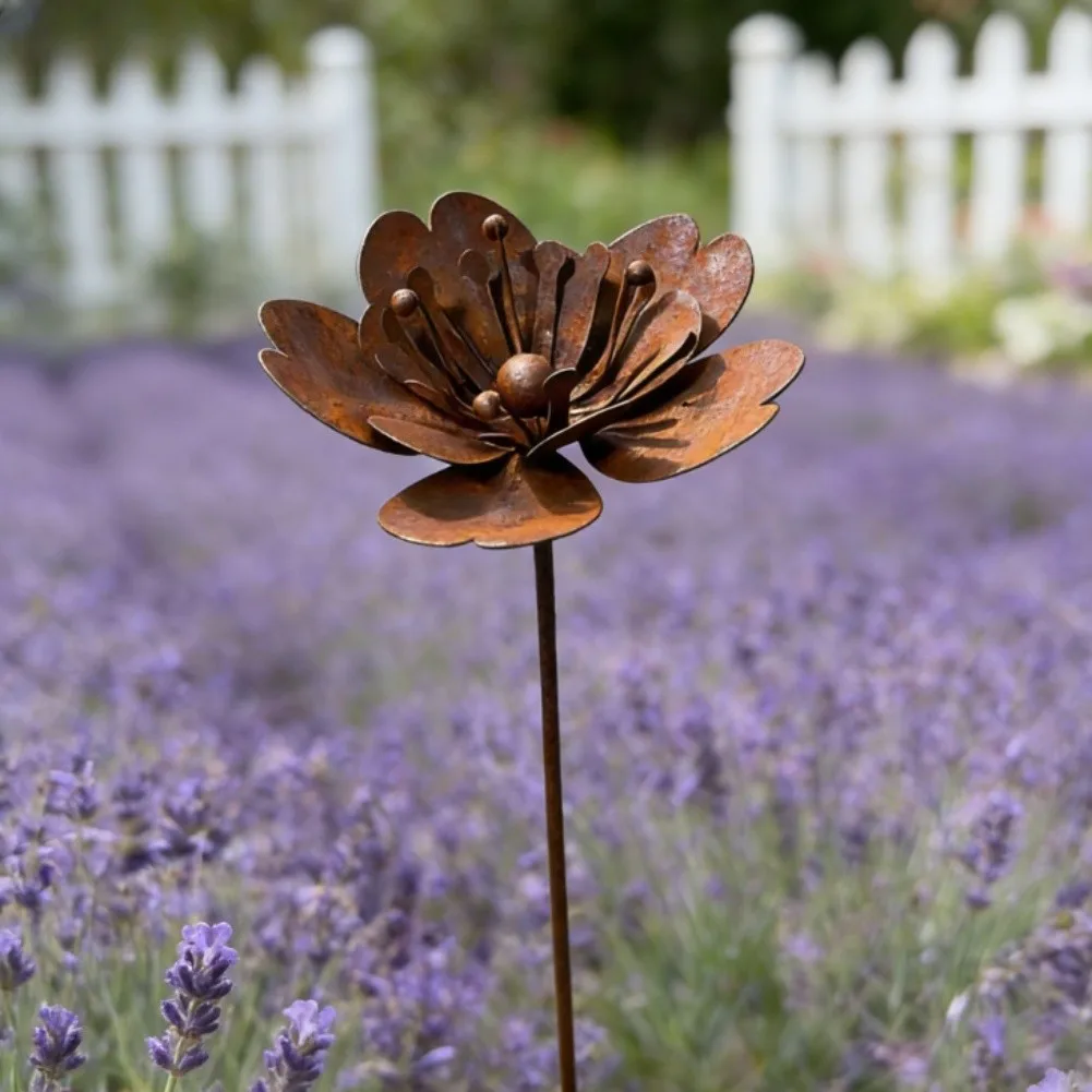 Garden Landscape Iron Garden Stake Yard Ornament Yard Ornament Intricate Cutout Design Weather-resistant Coating