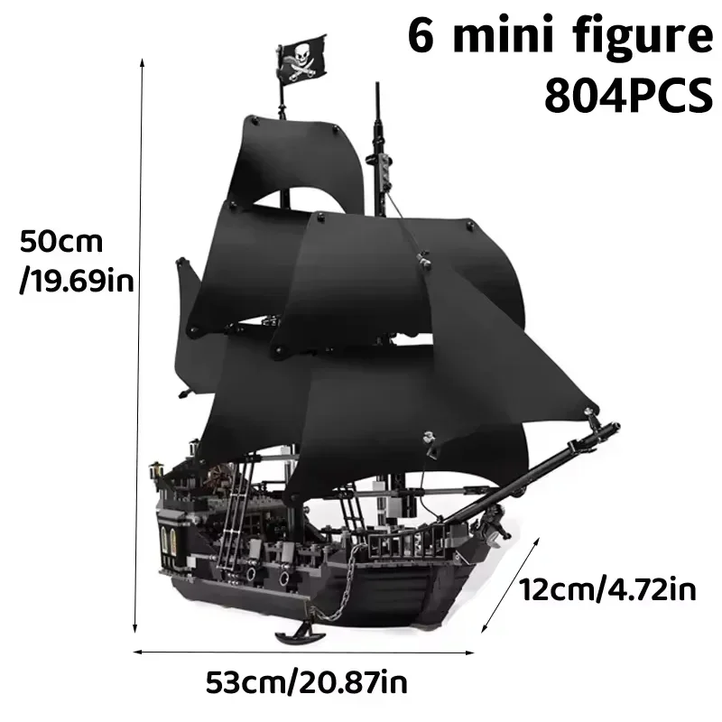 Nuovo 804PCS Nero Perla Nave Da Guerra Pirati dei Caraibi Building Block 4184 Barca A Vela Mattoni Tecnico MOC Assemblaggio Giocattoli Regalo Del Capretto