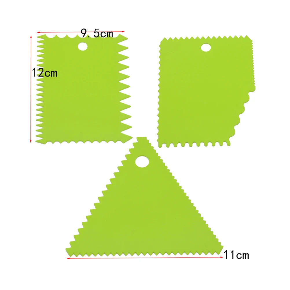 

3Pcs Essential Plastic Cake Cream Scraper for Home Store Use Long Lasting No Scratch Surface Random Color
