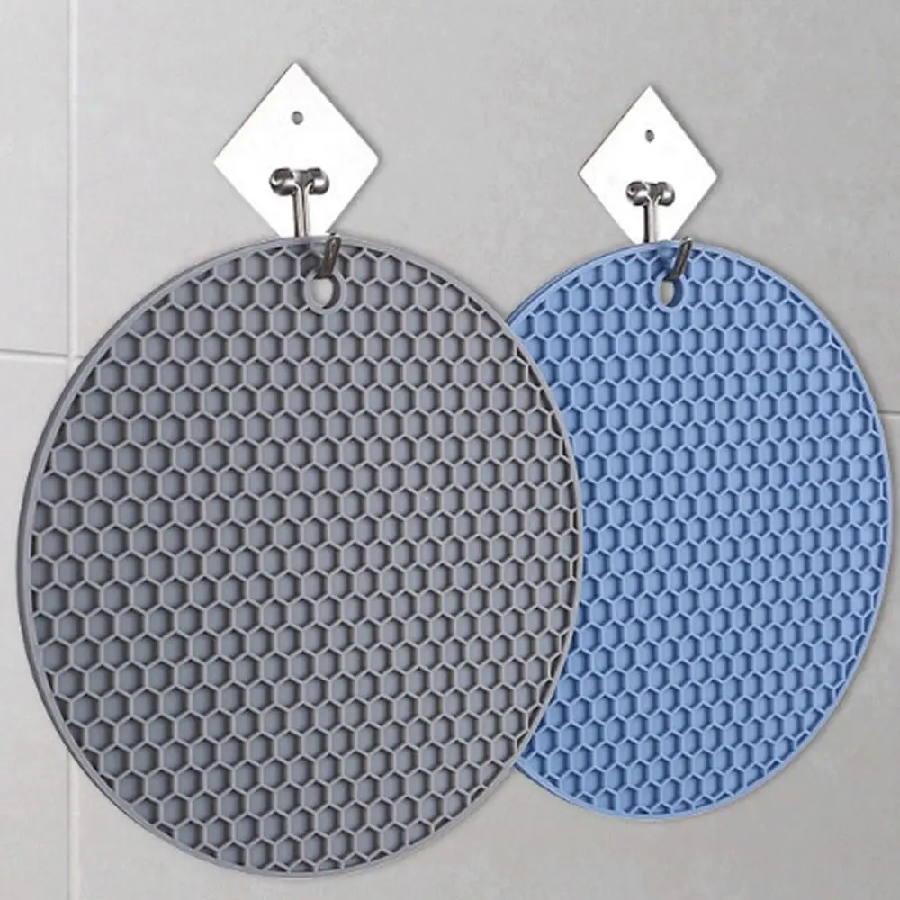 Kitchen Pots Heat Resistant Mat Silicone Trivet Mat Non-slip Pad Round Shape Silicone Hot Pads Kitchen Accessories Durable