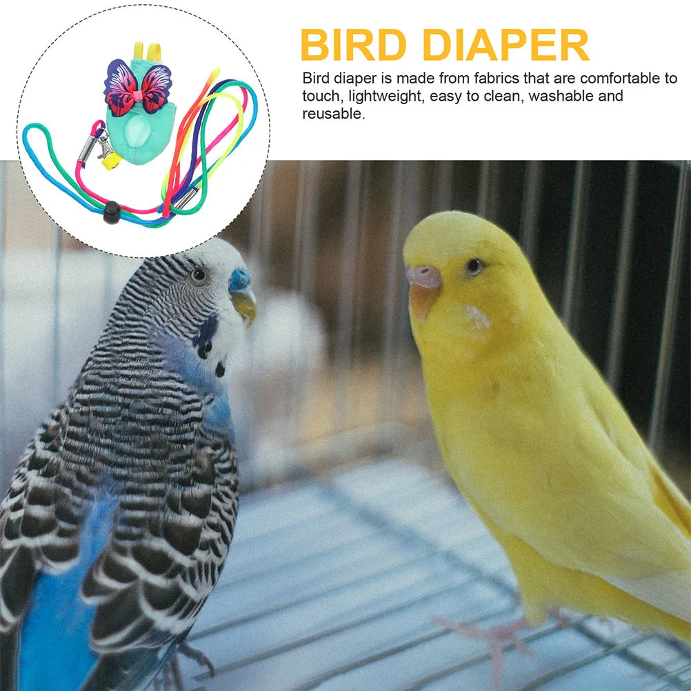 

Bird Diaper Parrot Flying Suit Clothes Nappies for Parrots Cockatiel Parakeets Reusable Breathable Safe Cloth for Parrots