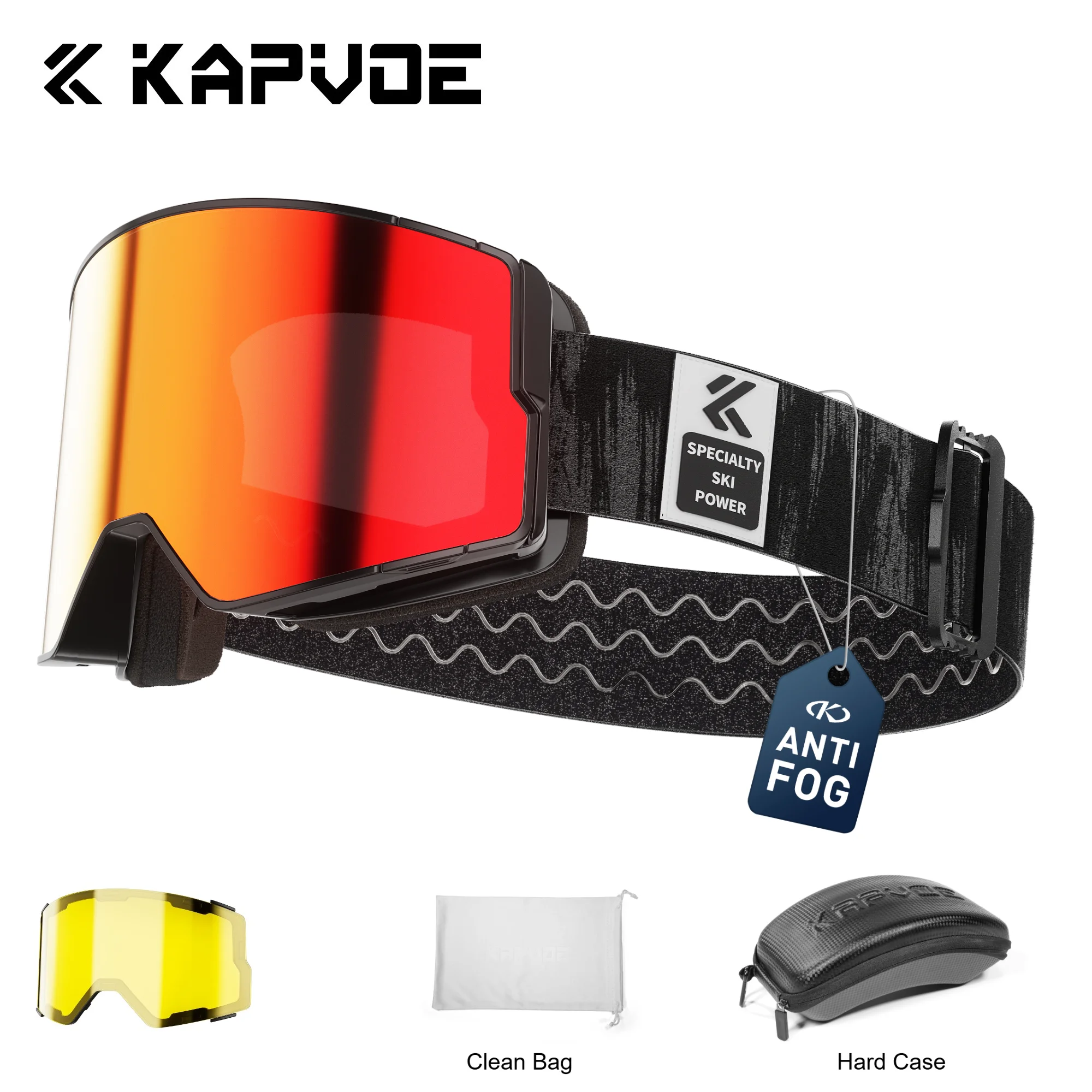 Kapvoe Photochromic Snow Goggles Ski Snowboard Anti-Fog Mask for Men Women Eyewear UV400 Protection Glasses Snowmobile Winter
