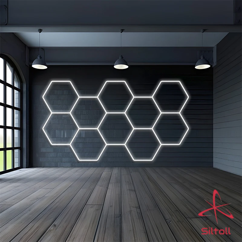 Hot Sell Hexagon Led Ceiling Wall Auto Poshing Working Hex Light Car Detailing Hexagonal Lights