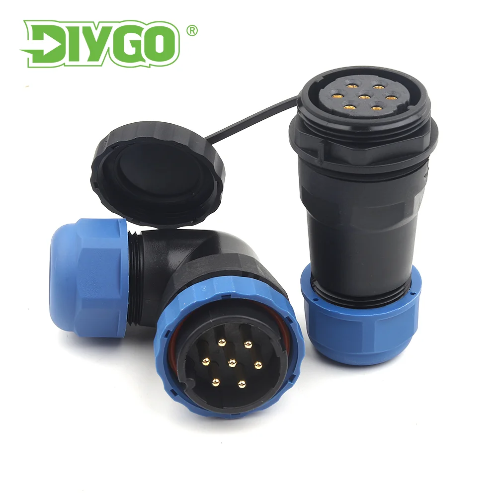 SP28 IP68 Aviation Connector 2 3 4 5 6 7 9 10 12 14 16 19 22 24 26Pin 90Degree Elbow Waterproof Electric Docking Socket Plug