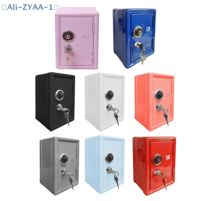 【ZYAA-1】Frcctre Kids Safe Bank Money Box With Coin Tray Mini Locker Safe Storage Box Piggy Bank With Combination Lock And Key