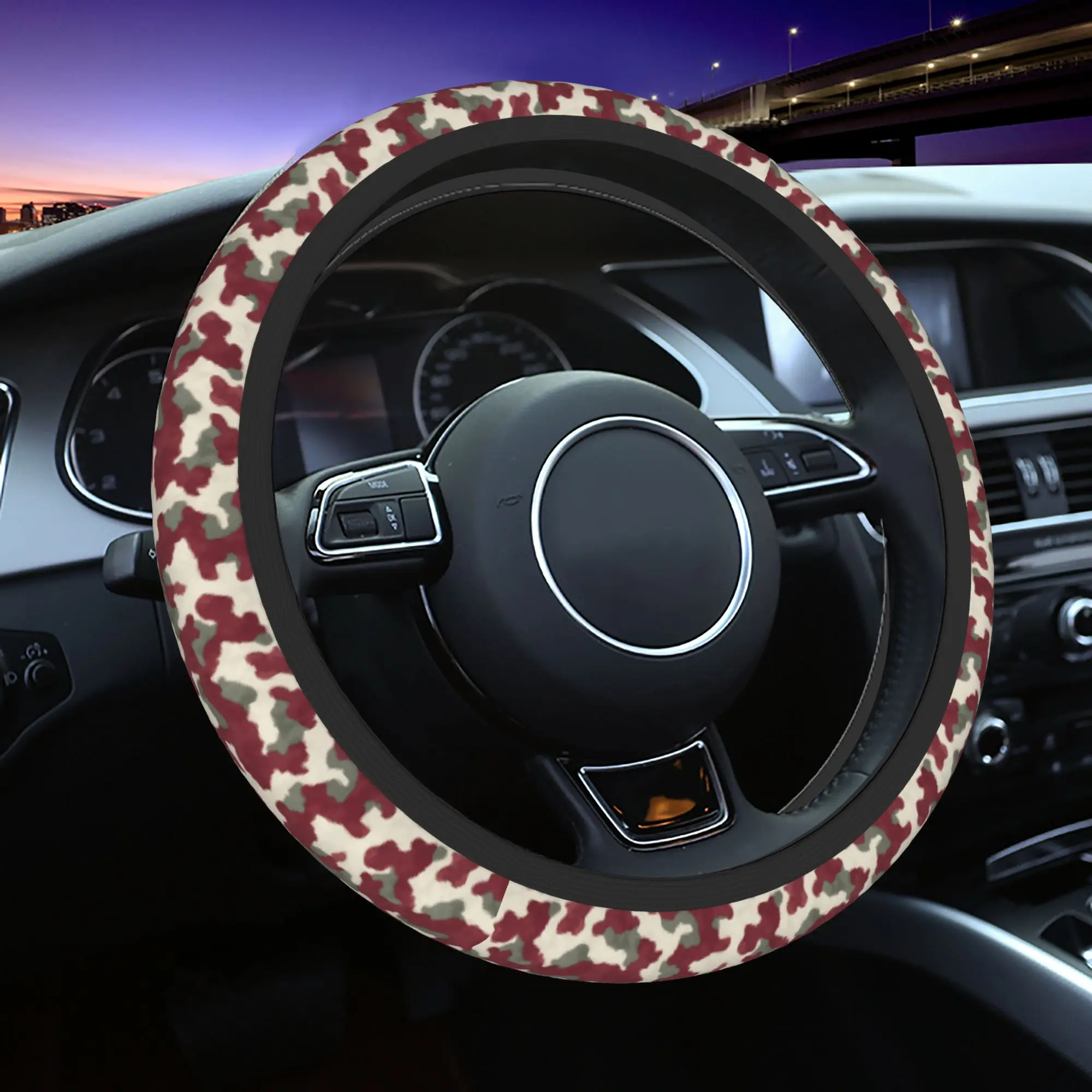 Camo Camouflage Car Steering Wheel Cover 37-38 Anti-slip  Steering Wheel Protective Cover Elastische Car Accessories - view 2