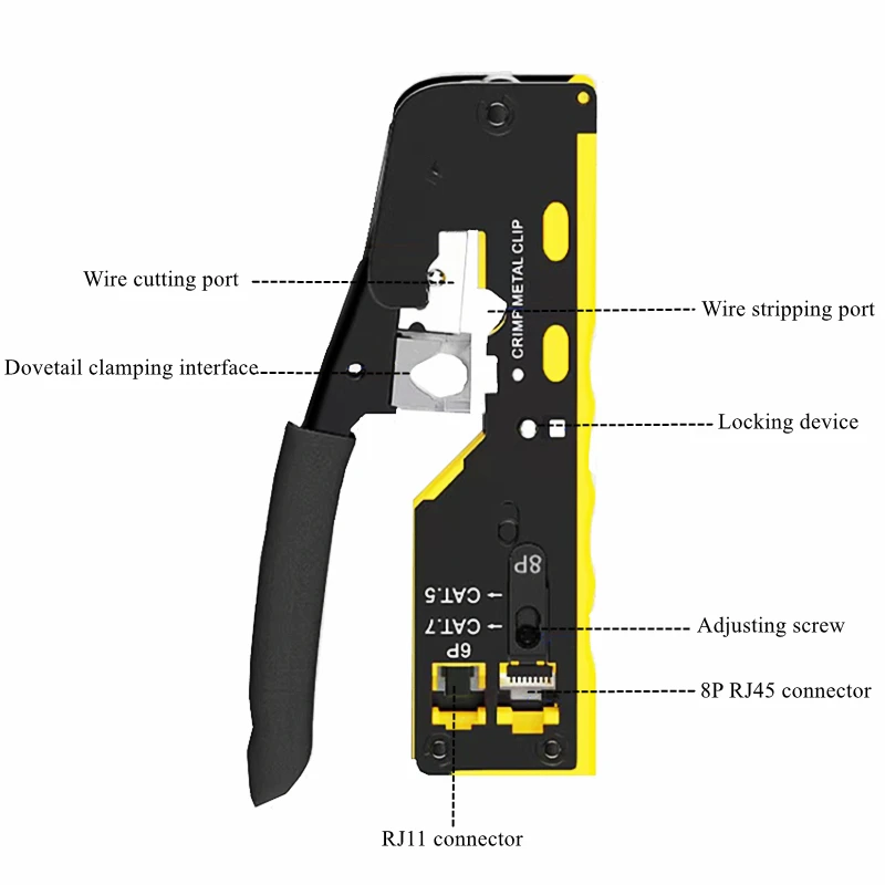 HTOC Network Tool Kit Ethernet Wire Tracker CAT7 Crimper Tool Keystone Jack Module Holder Punch Down Tool RJ45 Connectors