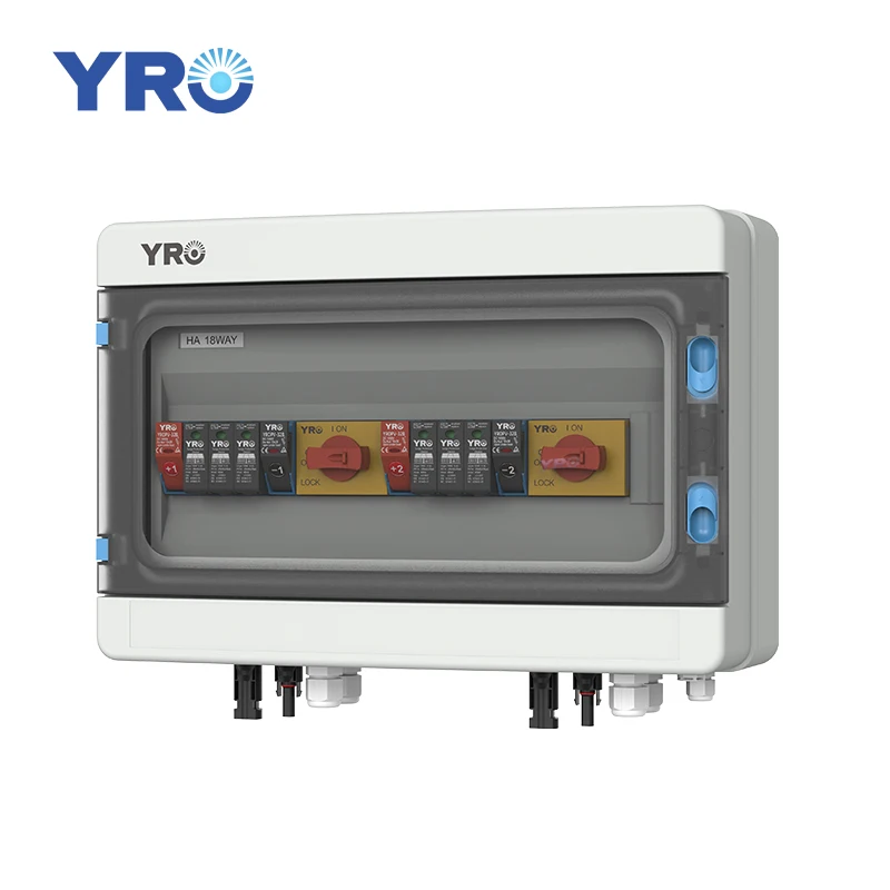 YRO PV Array Combiner Box 2 Strings DC 1000V 2 in 2 Out IP66 Protection Solar Panel PV Combiner Box Waterproof