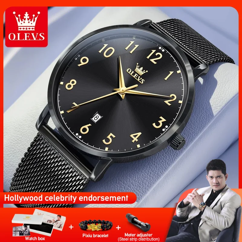 

OLEVS 5653 Mens Watch Simple Original Quartz Watches For Men And Women Waterproof Luminous Automatic Date Couple Gifts Reloj