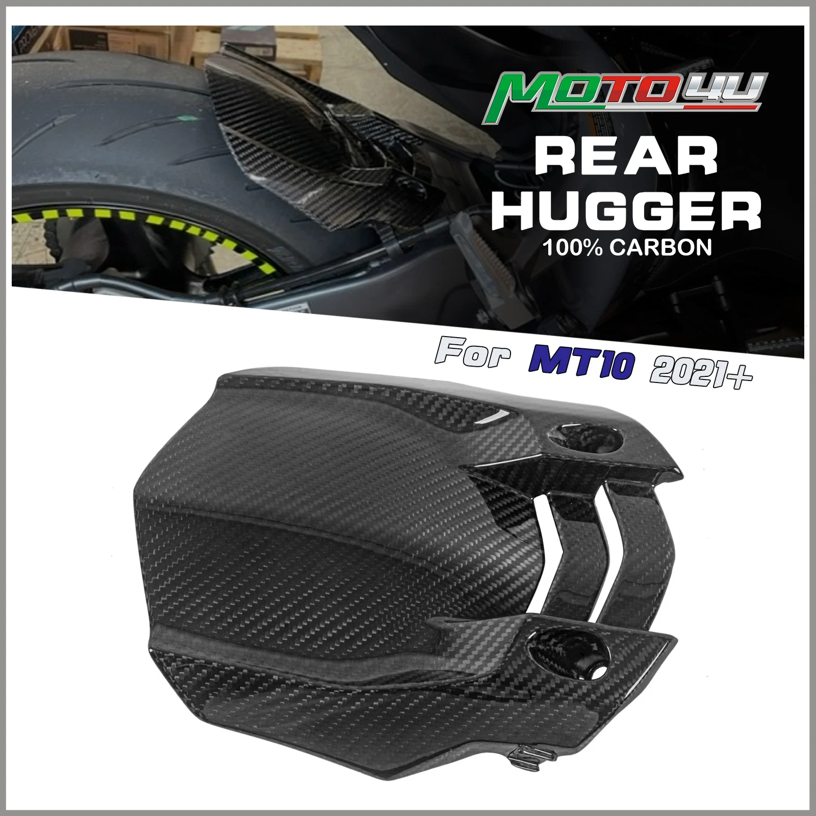 

For Yamaha R1 R1M 2009-2023 MT10 FZ10 2016-2023 100% Carbon Fiber Motorcycle Modified Accessories Rear Fender Hugger Mudguard
