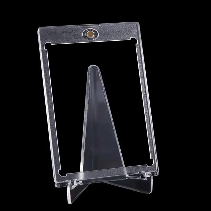 

20-1PCS Magnetic Cards Holder for Trading Card Support Set Arcylic Triangle Card Display Stand Waterproof Transparent Protector