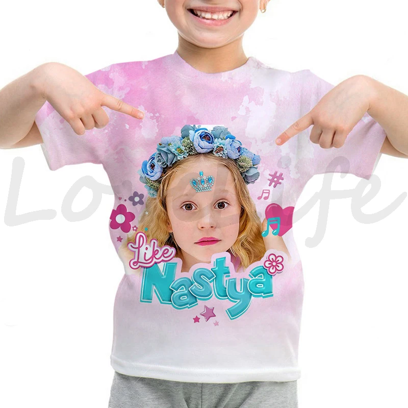 

Children Like Nastya Printed T Shirt Boys Girls Tshirt Cute Tee Tops Kids Summer Short Sleeve T-shirts Clothes Camisetas