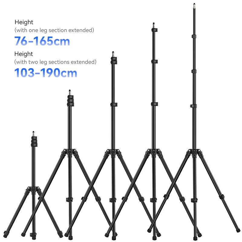 Ulanzi TT43 Reversible Leg Light Stand 1.9m Foldable Portable Light Stand Tripod for Max Load 6kg for DSLR Camera Smartphone