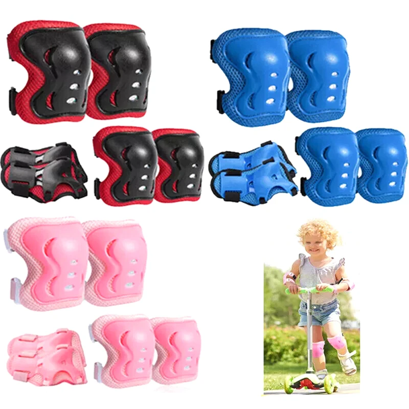 6pcs/set Kids Boy Girl Safety Helmet Knee Elbow Pad Sets Children\'s Cycling Skate Bicycle Helmet Protection Safety Guard