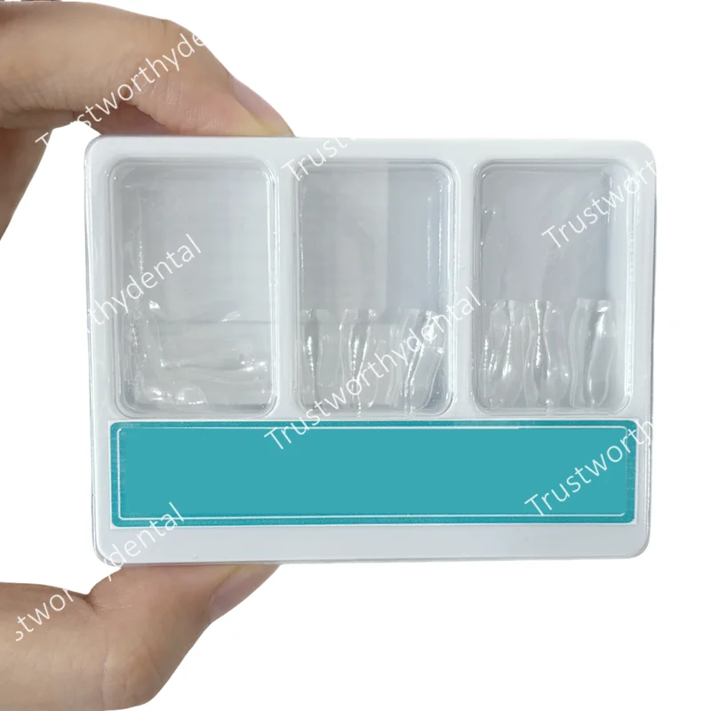 30Pcs Dental Clear Matrix Bow Przednie przednie matryce Opaski Przezroczyste czarne trójkątne odbudowa