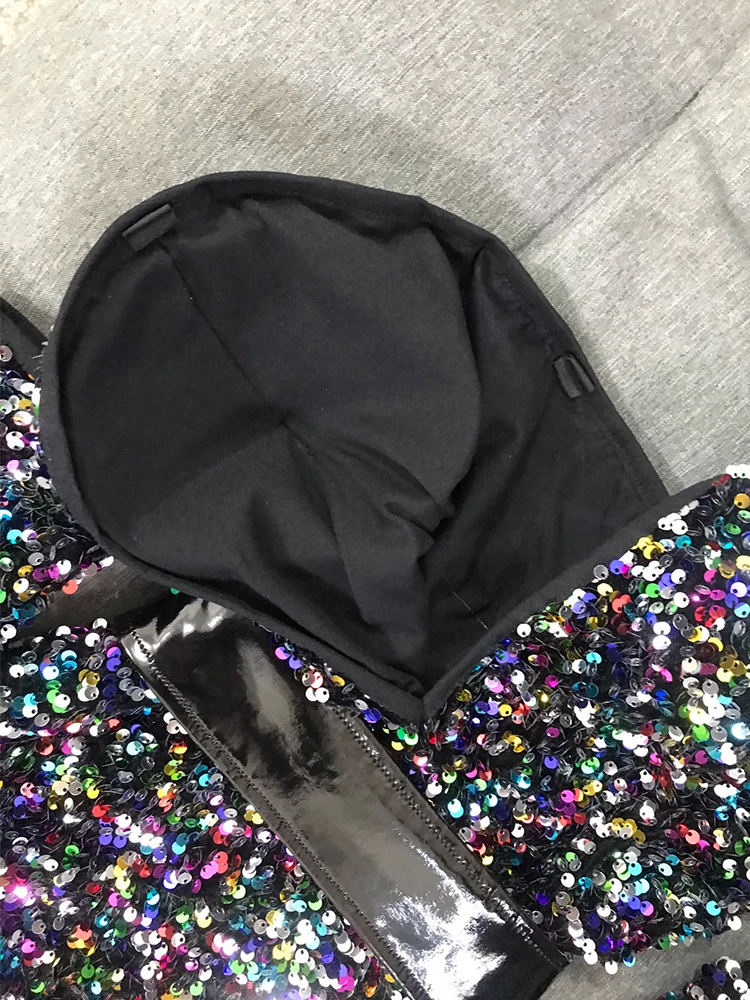 여성을위한 폴 댄스 의상 다채로운 스팽글 바디 슈트 나이트 클럽 가수 댄서 무대 쇼 댄스웨어 바 레이브 의상 yj058