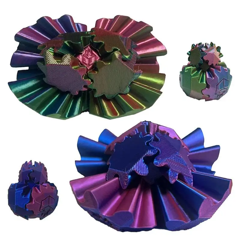 Sfera per ingranaggi stampata in 3D Spin Ball Gear Fidget Toy Gear Sfera Sfera per ingranaggi per attività antistress da viaggio stampata in 3D per esigenze sensoriali