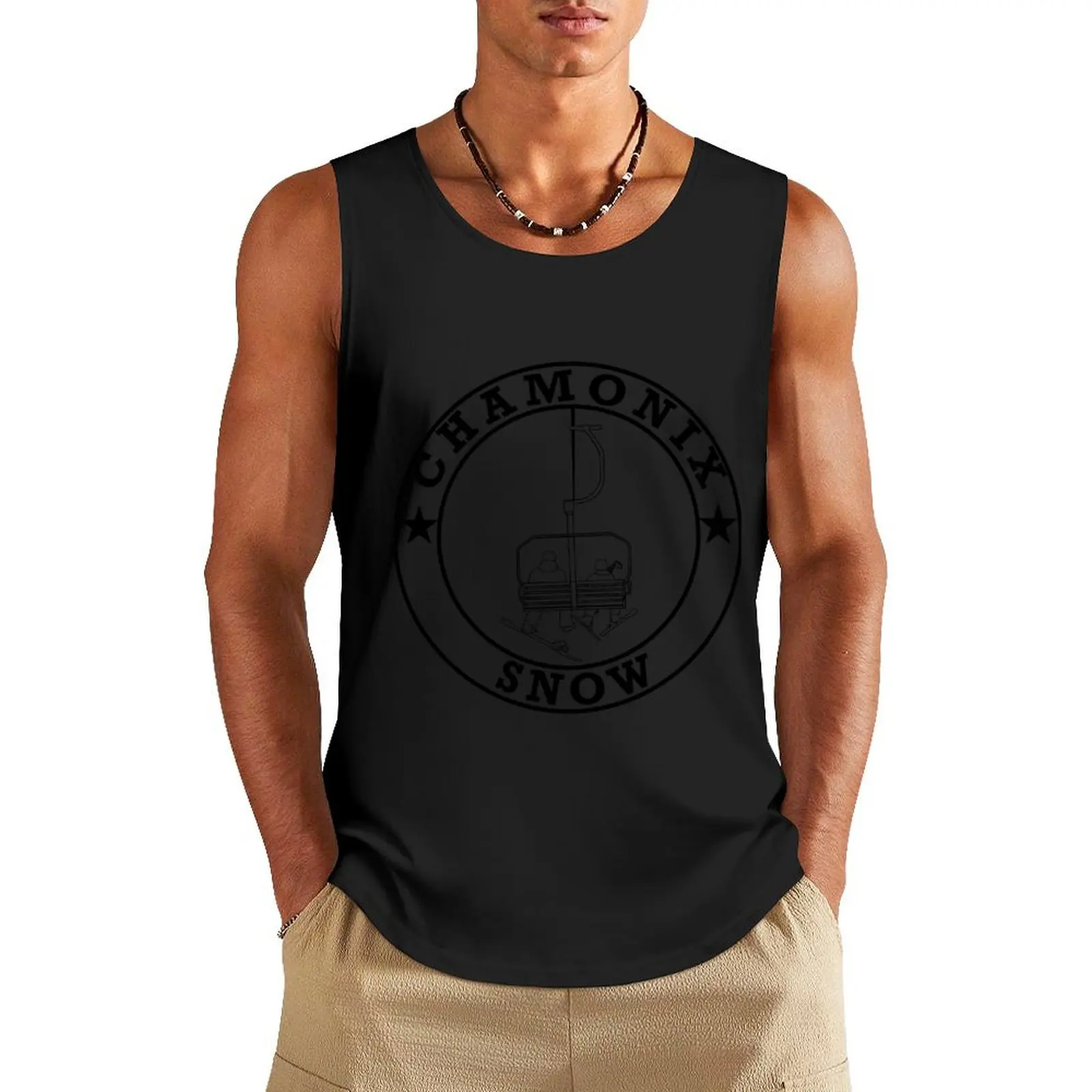 Chamonix Snow Skilift Tank Top t-shirts man gym t shirt men summer clothes men 2024 Gym man