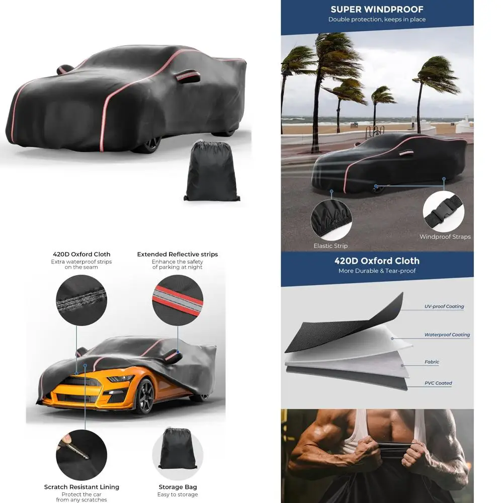 

All-Weather Waterproof Mustang GT Shelby & Camaro SS RS Car Cover, 1994-2025 Model Years, Heavy Duty Protection