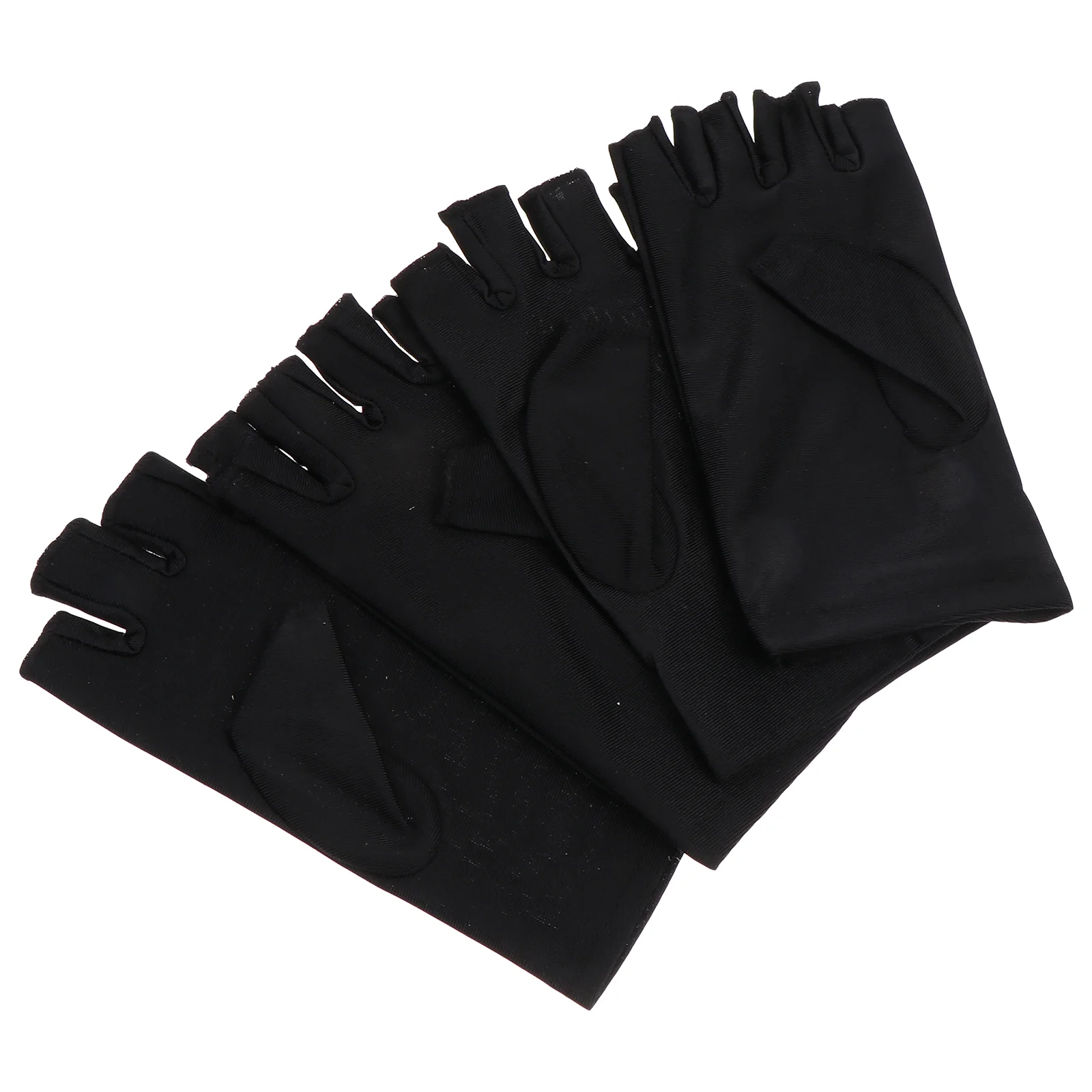 

2 Pairs Riding Ice Silk Half Finger Gloves Woman Fishing Fingerless Spandex Kids Sports