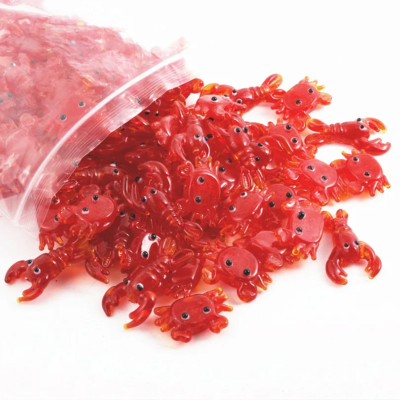 2/5pcs Red Crab/Lobster Charms For Jewelry Making Supplies Ocean Animal Pendants Glass/Enamel DIY Earrings Keychain Beach Charm