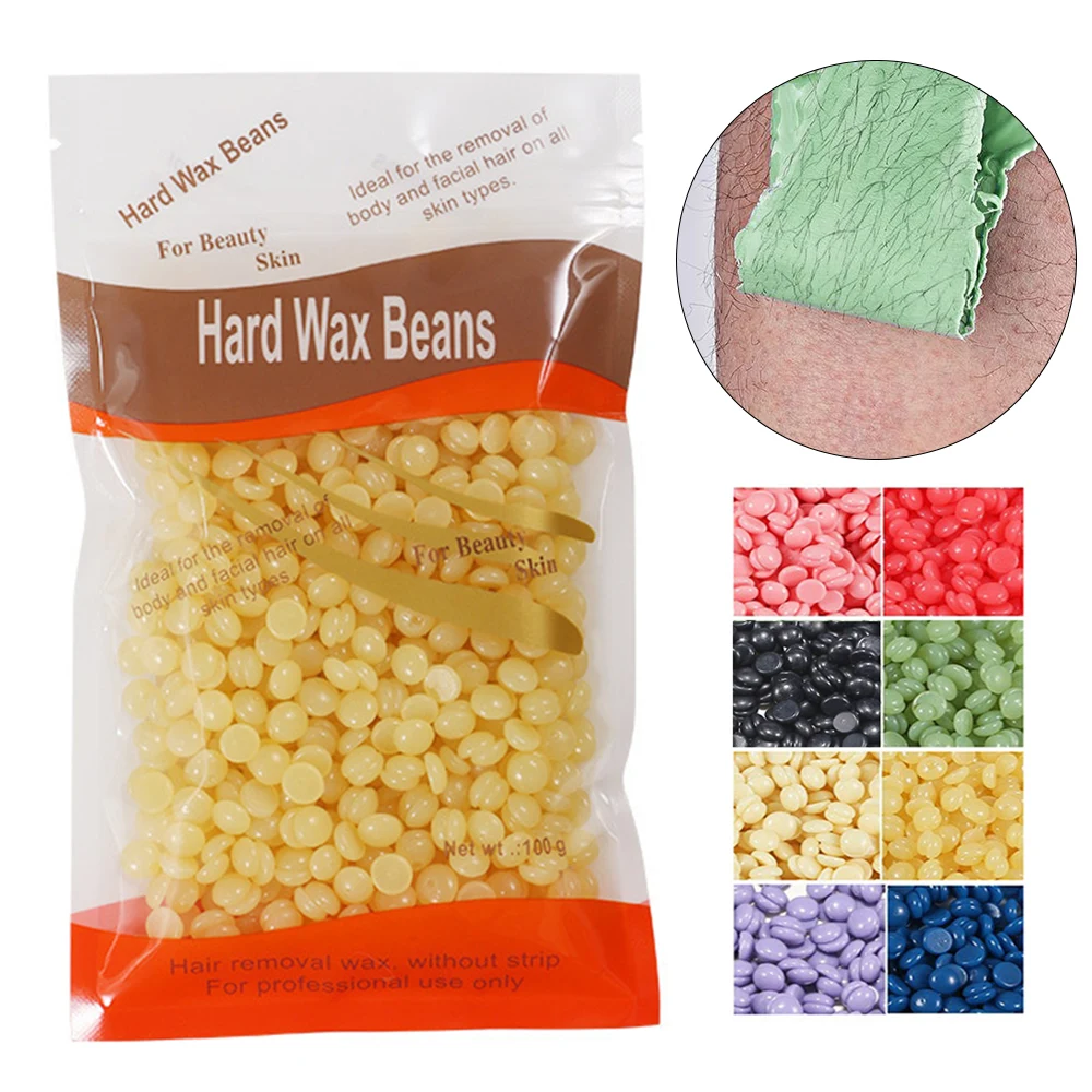 

100g Hard Wax Beans Solid Hair Remover No Strip Depilatory Hot Film Wax Bead Hair Removal For Full Body Bikini Face Leg Eyebrow