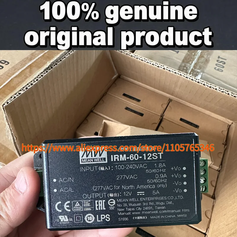 1pcs IRM-60-12ST 100% Original MW 60W 12V 5A Switching Power Supply AC-DC Module