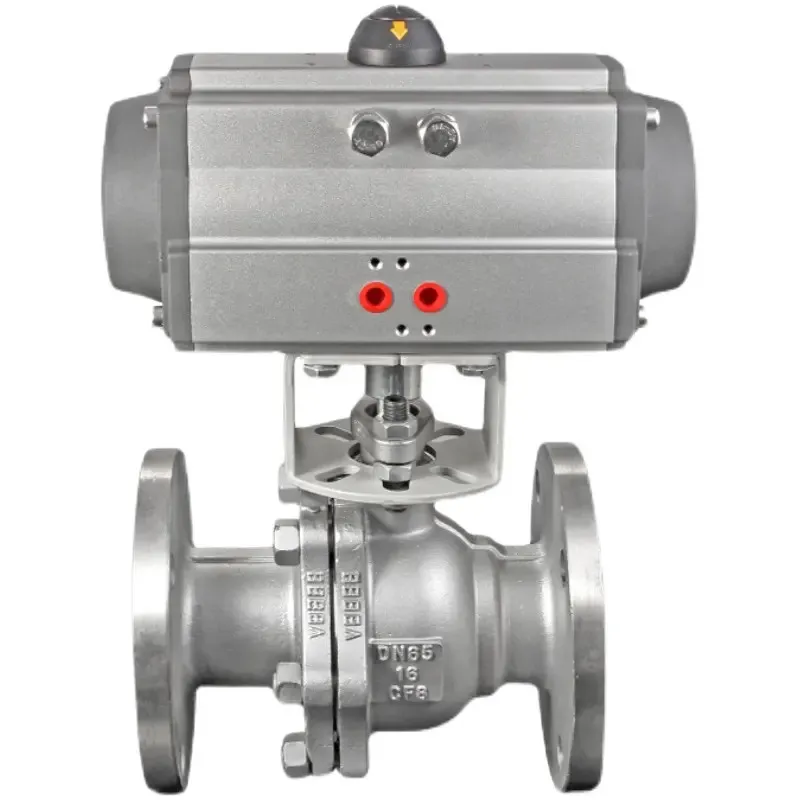 O Type DN150 6 inch 2 Way Double Flanged Stainless Steel Ball Valve with Pneumatic Actuator Air Control Flange Ball Valve