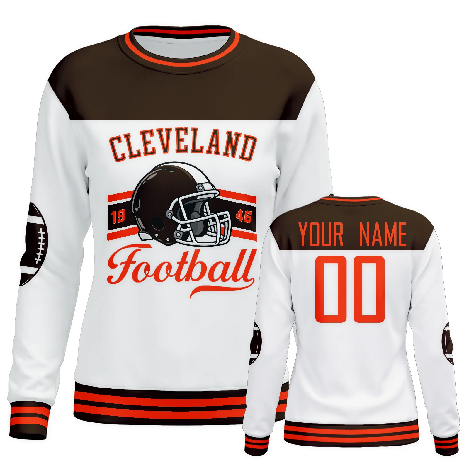 Personalized Cleveland City Sweatshirt for Women, Custom Name Number Crewneck Sweatshirt, Custom Logo Casual Daily Sweatshirt