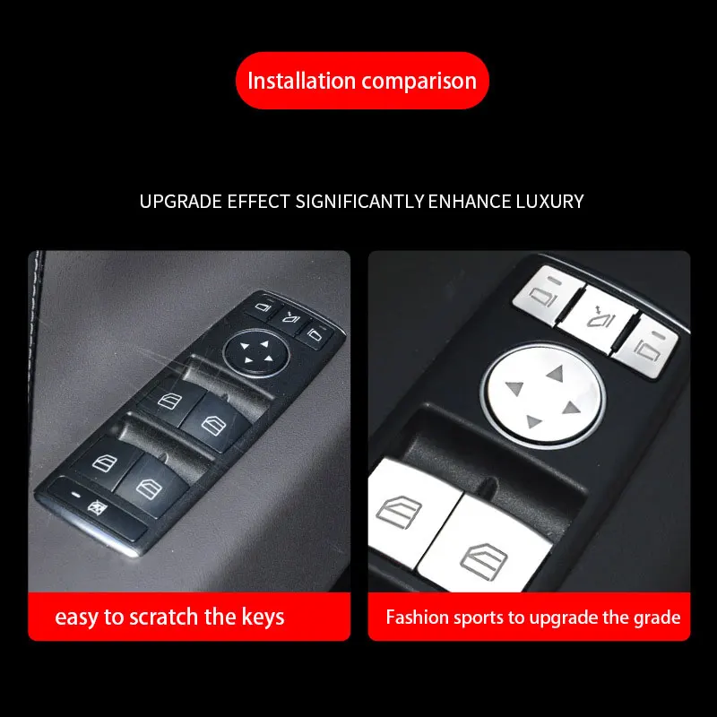 Window Lift Switch Button For Tesla Model X S 2012-2020 Door Open Panel Sticker Trim ABS Plastic Interior Car Accessories