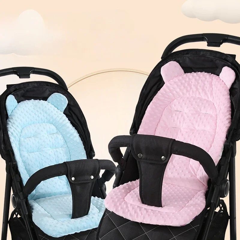 

Cotton Double Sides Baby Stroller Pad Velvet Thicken Seat Cushion Dining Chair Pad Universal Baby Cart Mat Stroller Accessories