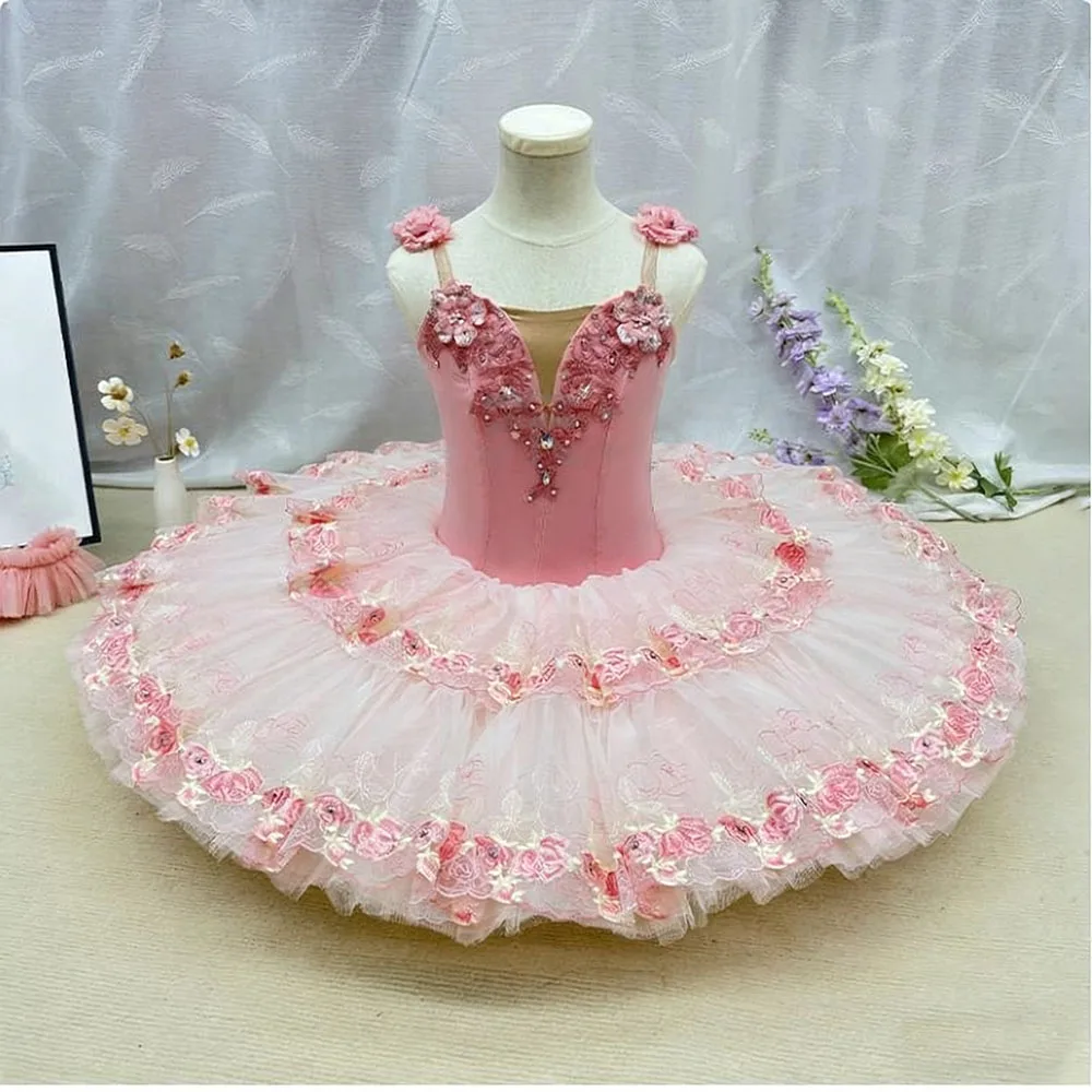Vestido tutú de Ballet Paquita de muñeca de Hada Rosa de flores para niña, traje de Ballet personalizado para niños, ropa para actuación al por menor al por mayor