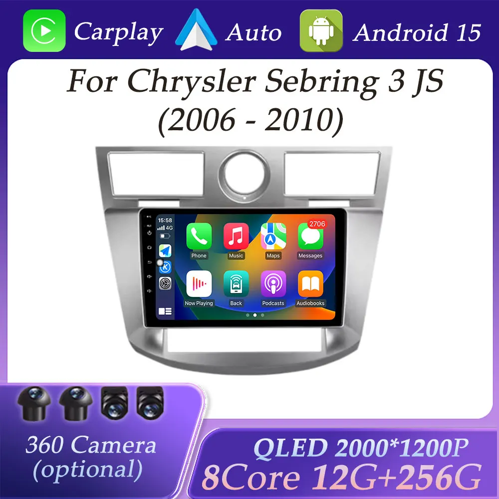 

DSP Stereo for Chrysler Sebring 3 JS 2006 - 2010 Wireless Carplay Car Radio Video Audio Multimedia PlayerSplit Screen WIFI BT