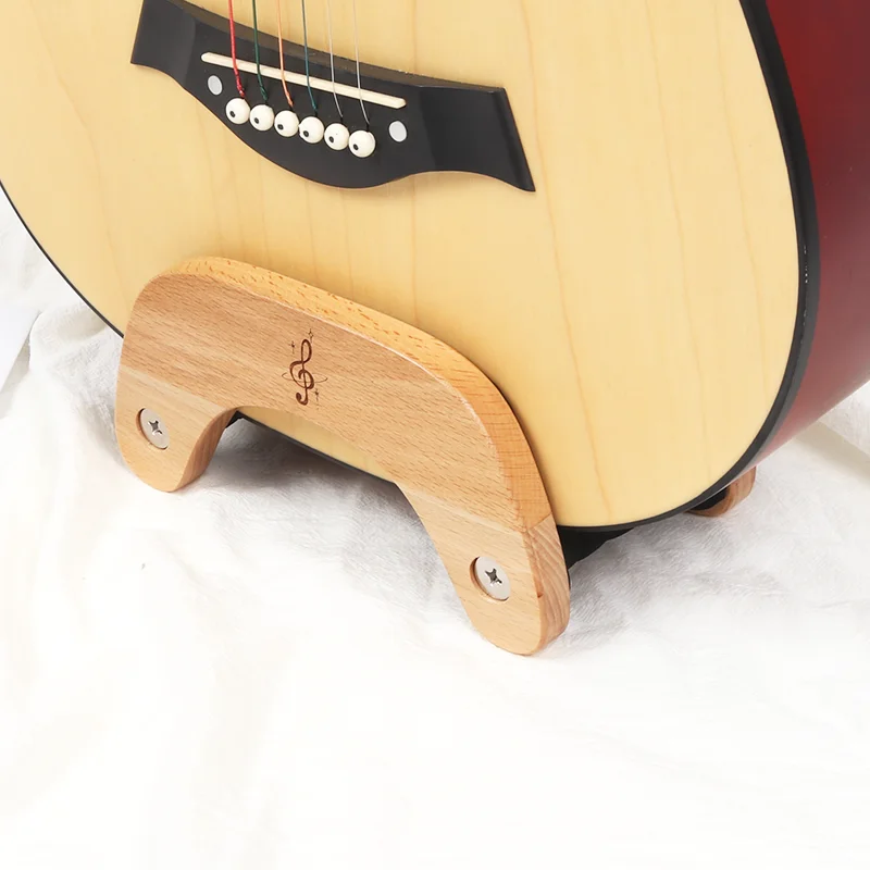 Guitar Stand Creative High Quality Beech Wood Guitar Holder With Protective Sponge Pads Portable Carrying Wood Made Guitar Stand