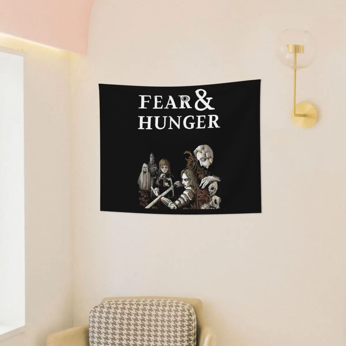 Fear And Hunger Tapestry Wall Hanging Print Polyester Tapestry Boho Throw Rug Blanket Dorm Decor Yoga Mat