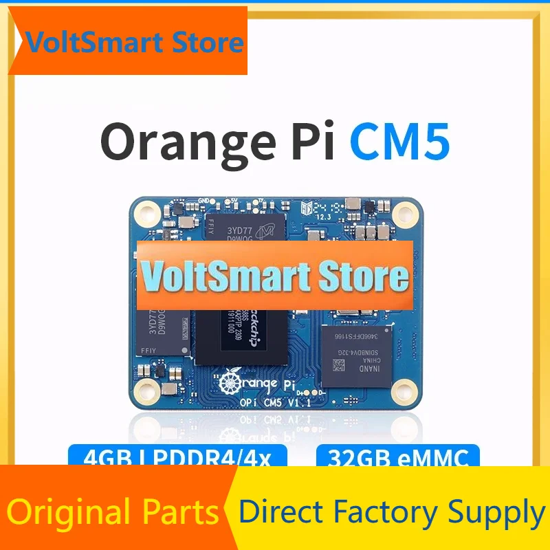 VoltSOrange Pi CM5 4GB RAM 32GB EMMC DDR4 Rockchip RK3588S Compute Module 5 WiFi Bluetooth BLE OrangePi CM5 Core Development Boa
