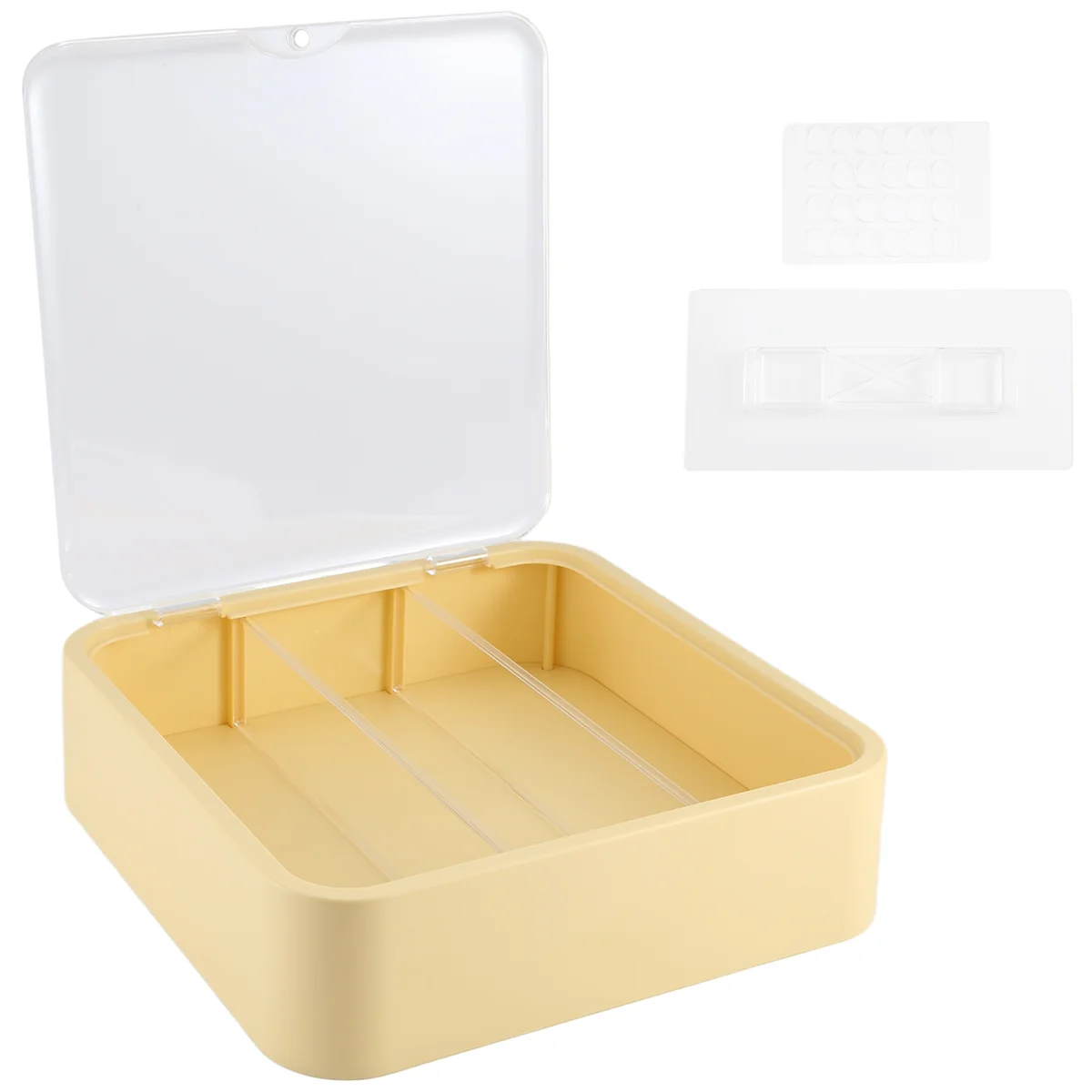 Wall-Mounted Clear Display Case for Figures,Adjustable Display Stand Clear Display Box with Door,Creamy Yellow