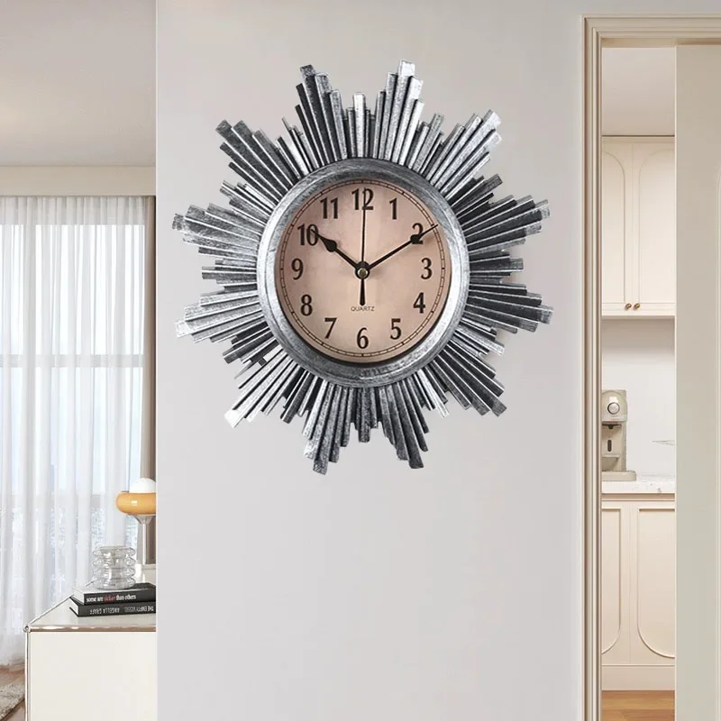 Silent fashion watch art wall watch European wall clock American living room clock Creative retro decorative wall clock home