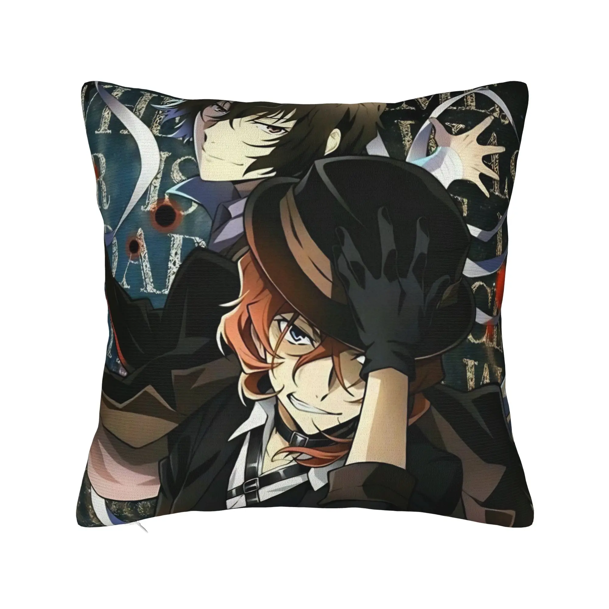 Dazai Bungo Stray Dogs Pillowcase Soft Fabric Cushion Cover Gift  Throw Pillow Case Cover Home Zipper 40*40cm