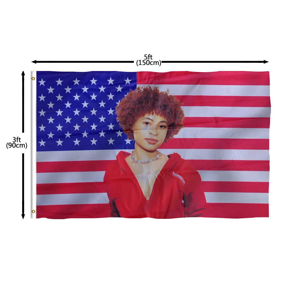 Directly Delivery 100% Polyester Ice Rapper Spice flag  Icespice Poster American flag