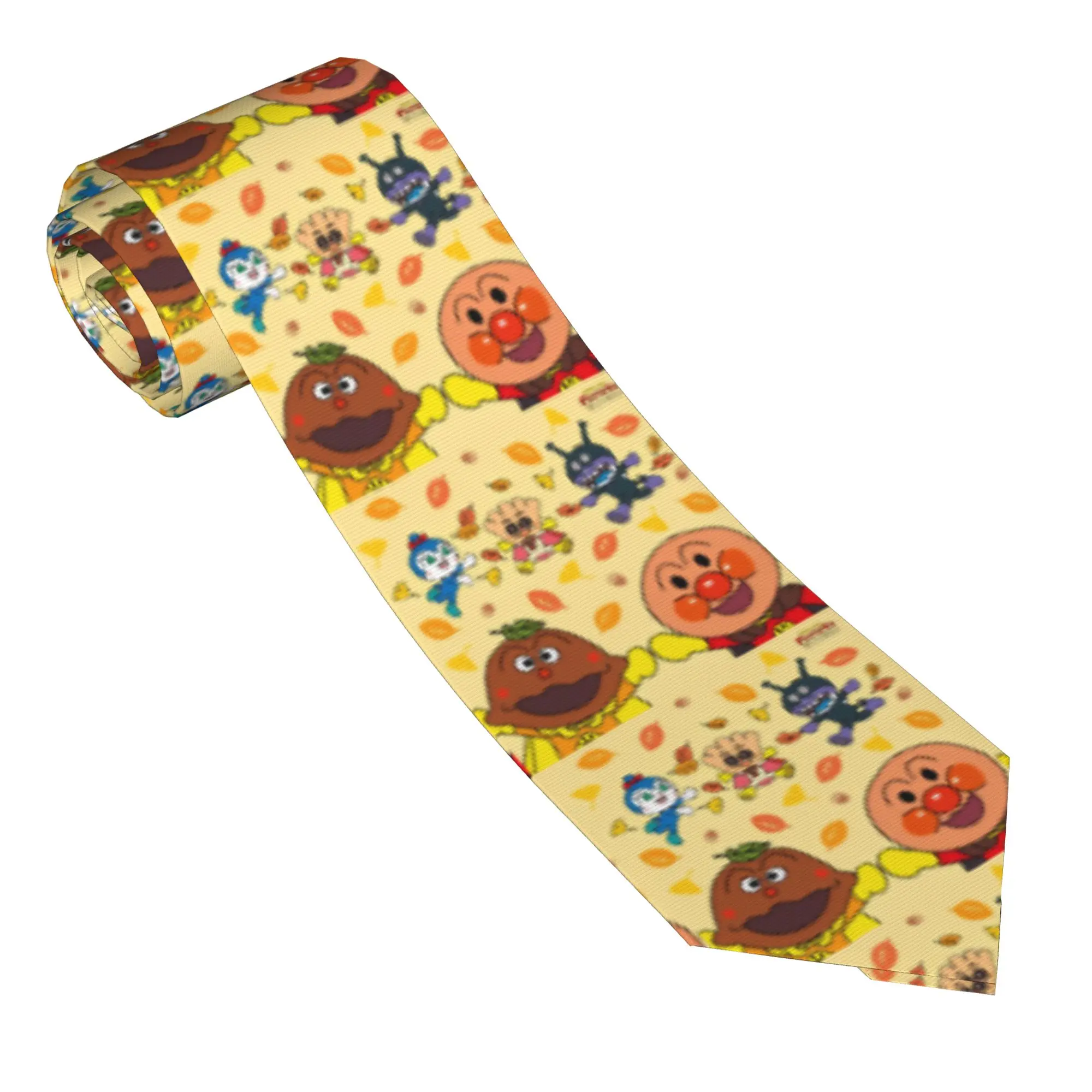 Kawaii Cartoon Anpanman Krawatte, 8 cm schmal, schmale Krawatte für Herren-Accessoires, Krawatte, Hochzeits-Accessoires, Cosplay-Requisiten